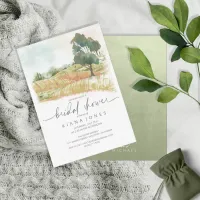 Watercolor Landscape Bridal Shower Green ID786 Invitation