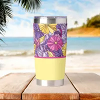Stained Glass Abstract Purple Yellow Pink  Insulated Tumbler