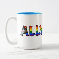 Ally Pride Mug: Vibrant Colors & Coffee Crazies Two-Tone Coffee Mug