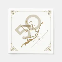 Golden Anniversary Monogram Napkin