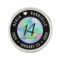 Elegant 14th Opal Wedding Anniversary Celebration Lapel Pin