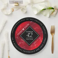 Elegant 42nd Jasper Wedding Anniversary Paper Plates