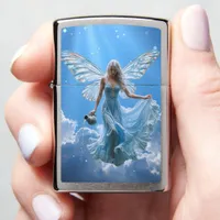 Beautiful Aquarius Fairy in the Clouds Zippo Lighter