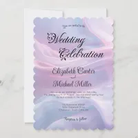 Whispers of Silk: Dreamy Pastel Waves Pink Blue  Invitation