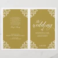 Elegant Wedding Program Booklet -Nadine (Gold)