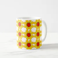 Mug - Stylized Yellow and Red Daisies