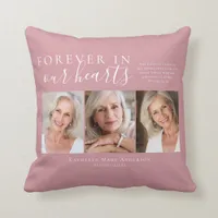 Pink Forever in Our Hearts Photo Tribute Throw Pillow