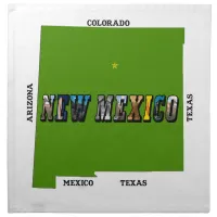 New Mexico Map Outline Photo Text Cloth Napkin