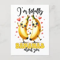 Funny Totally Bananas About You Postcard