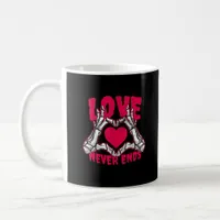 Funny Valentines Day Skeleton Heart Hands Coffee Mug