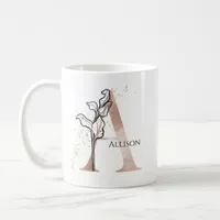 Monogram Initial Modern Letter A Boho Personalized Coffee Mug