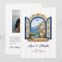 Amalfi Coast Italian Window Mediterranean Wedding Thank You Card