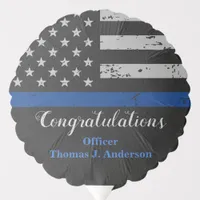 Police Graduation Party Thin Blue Line Flag Balloon
