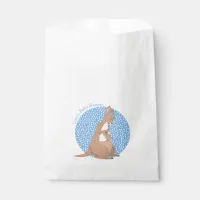 Kangaroo Baby Boy Blue and Tan Shower Favor Bag