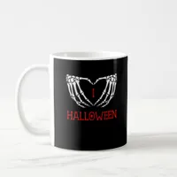 Halloween Skeleton Hands Forming Heart Gothic Coffee Mug
