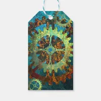 Steampunk Verdigris Rusty Cogwheel Gift Tags