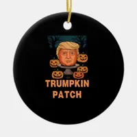 Trumpkin  Halloween – Funny Political Pumpkin Desi Ceramic Ornament