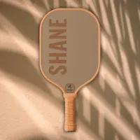 Simple classic monogrammed name TAN | Pickleball Paddle