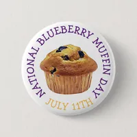 National Blueberry Muffin Day July Button