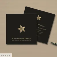 Modern Black Luxury Square Business Card