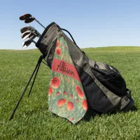 Glowing field of red poppies, personalizable  golf towel