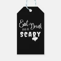 Eat Drink And Be Scary Retro Graphic Gift Tags