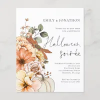 PAPER Floral Pumpkin Script Halloween Party White