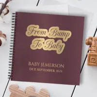 From Bump to Baby Keepsake Pregnancy Maroon Notebook