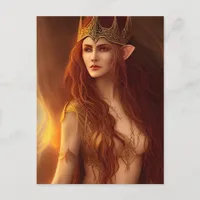 Elven Queen AI Generated Art  Postcard
