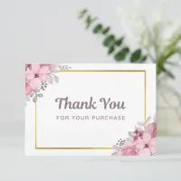 Simple Floral Business Thank You Card 