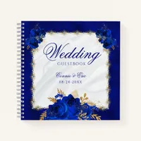 Royal Blue Elegant Wedding Budget Guest Book