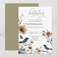 Bird Lovers Birthday Party Invitation