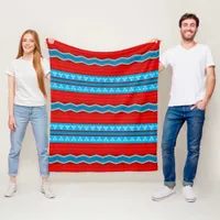 Southwest River Canyon Red and Turquoise Medium Fleece Blanket