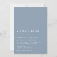 Dusty Blue Simple Elegant Modern Wedding  Invitation