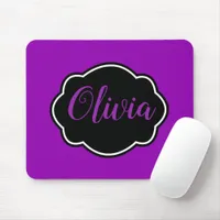 Vibrant, Bold Fuchsia Purple Personalized Mouse Pad