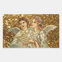 Two Angels Singing Christmas Carols Stickers