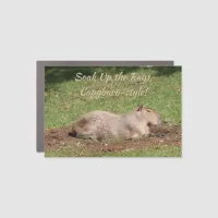 Soak Up the Rays, Capybara-style! Car Magnet