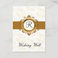 gold monogram wishing well cards