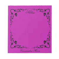 Halloween Purple & Black Magic Border Personalized Notepad