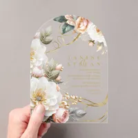 Floral Drama Wedding Transparent Arch ID1022 Acrylic Invitations