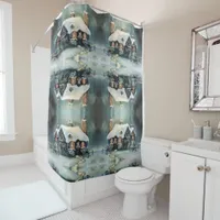 Merry Christmas Y'All Marvelous Winter Night    Shower Curtain