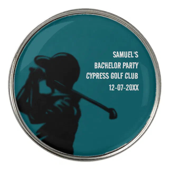 Black golfer Golfing Trip Bachelor Party minimal  Golf Ball Marker