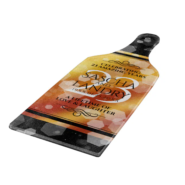 Elegant 23rd Imperial Topaz Wedding Anniversary Cutting Board