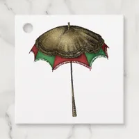 Vintage Christmas Parasol and Lace Favor Tags