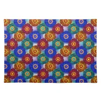 Stained Glass Abstract Red Green Blue Orange Cloth Placemat