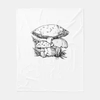 Cute Cottagecore Aesthetic Mushroom Fungi Goblinco Fleece Blanket