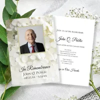 White Hydrangea Floral Death Anniversary Invitation