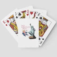 No Kings In USA Statue Of Kicking Out Fump Classic Poker Cards