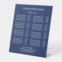 Navy Blue Modern Price List Pedestal Sign