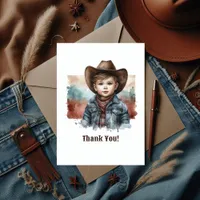 Rustic Western Howdy, Partner! Cowboy Birthday Thank You Card